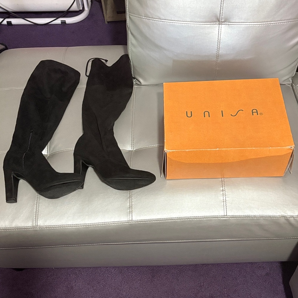 Unisa Elegant Black Over the Knee Boots